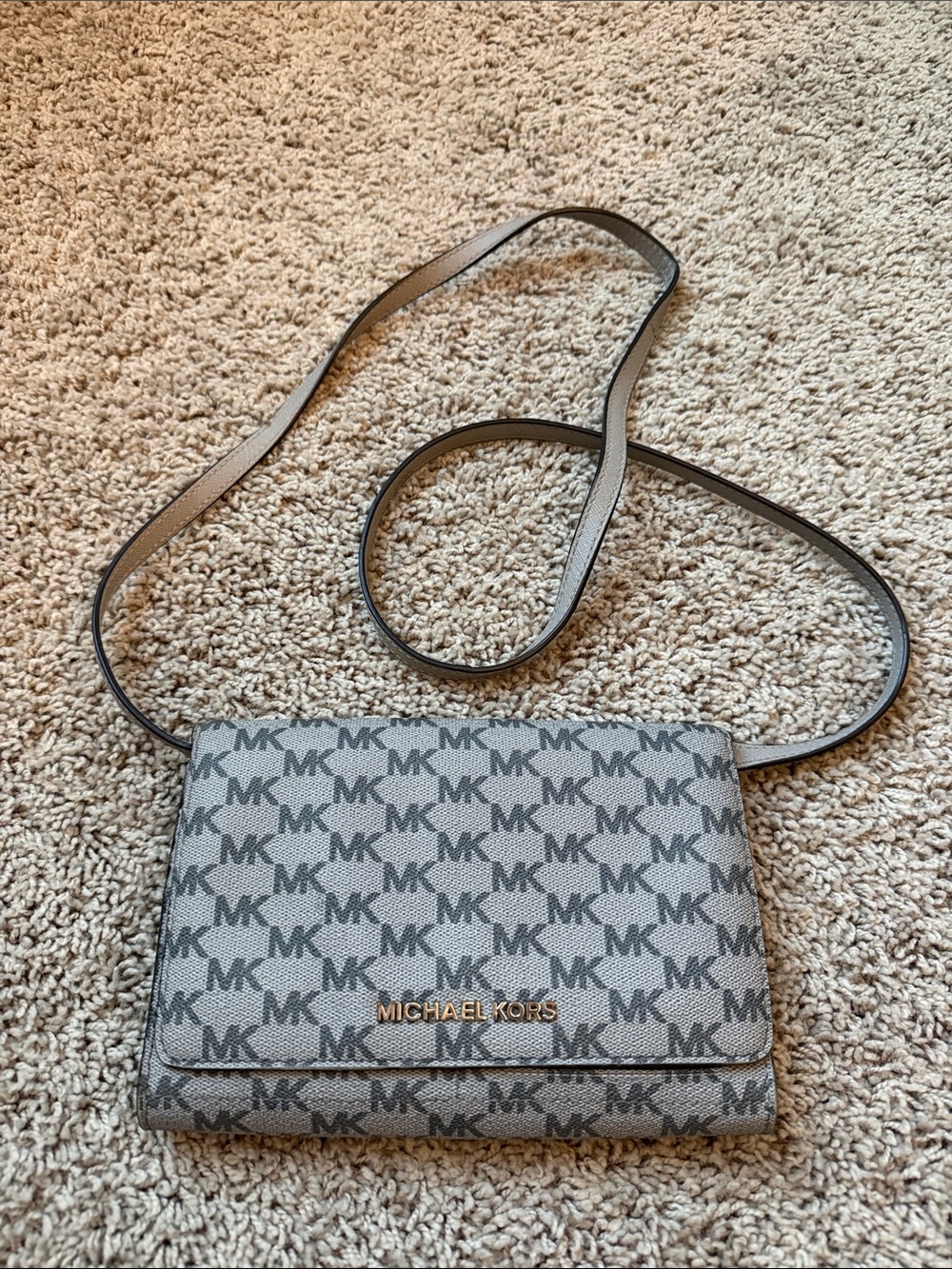 Michael Kors Gray MK Logo Crossbody